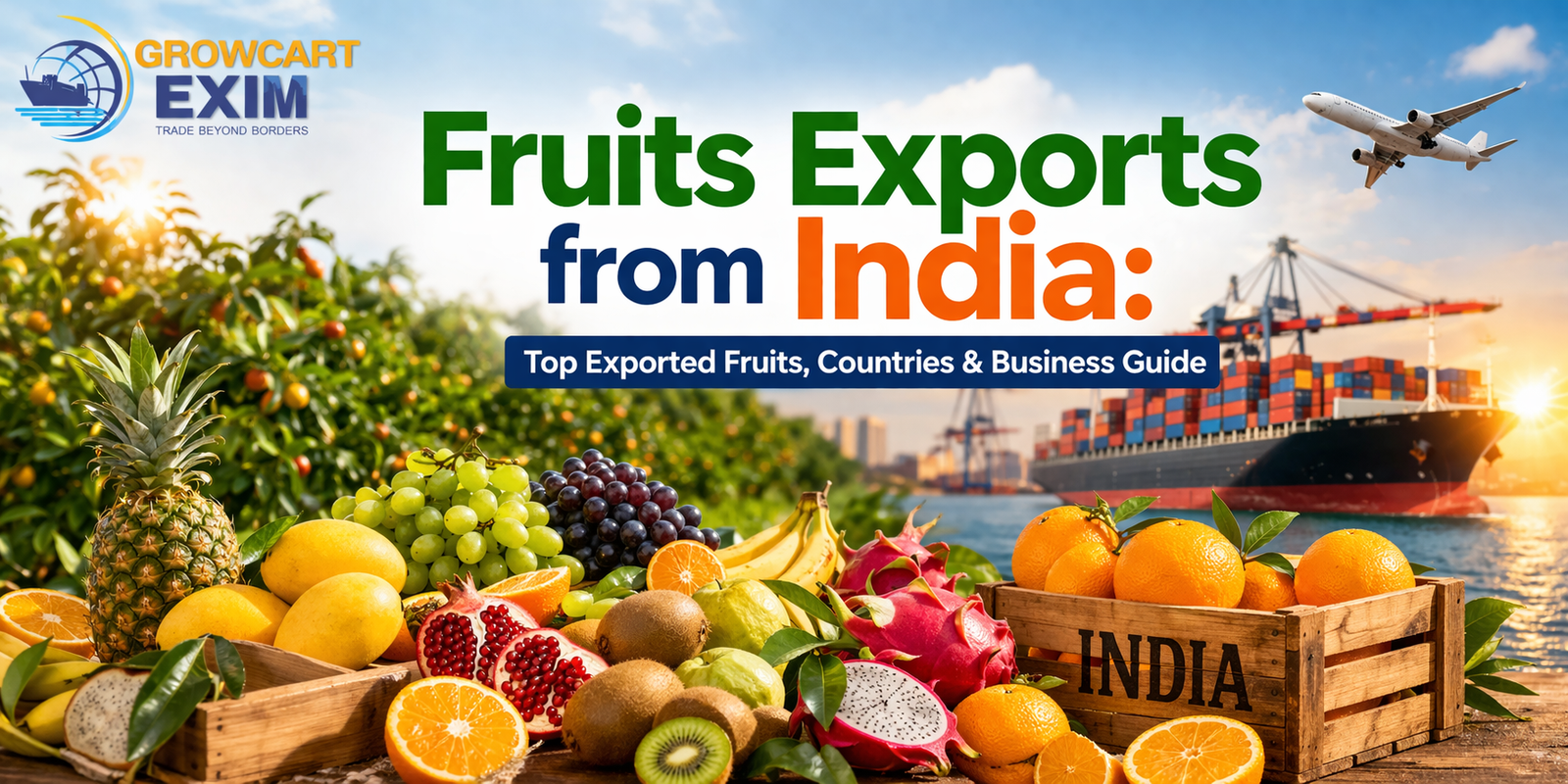 Fruits exports from India – top exported fruits like mangoes, grapes, oranges and global shipping business guide